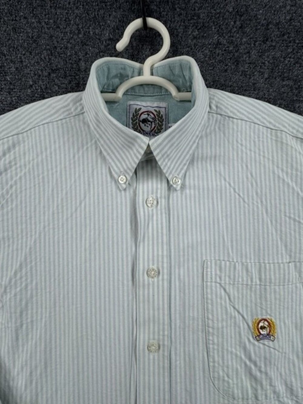 Cinch Colorblock Oxford Medium Striped Cotton Button-Down Green Shirt Rodeo Mens
